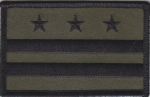 Washington DC Flag Patch SUBDUED BLACK on OD GREEN District of Columbia